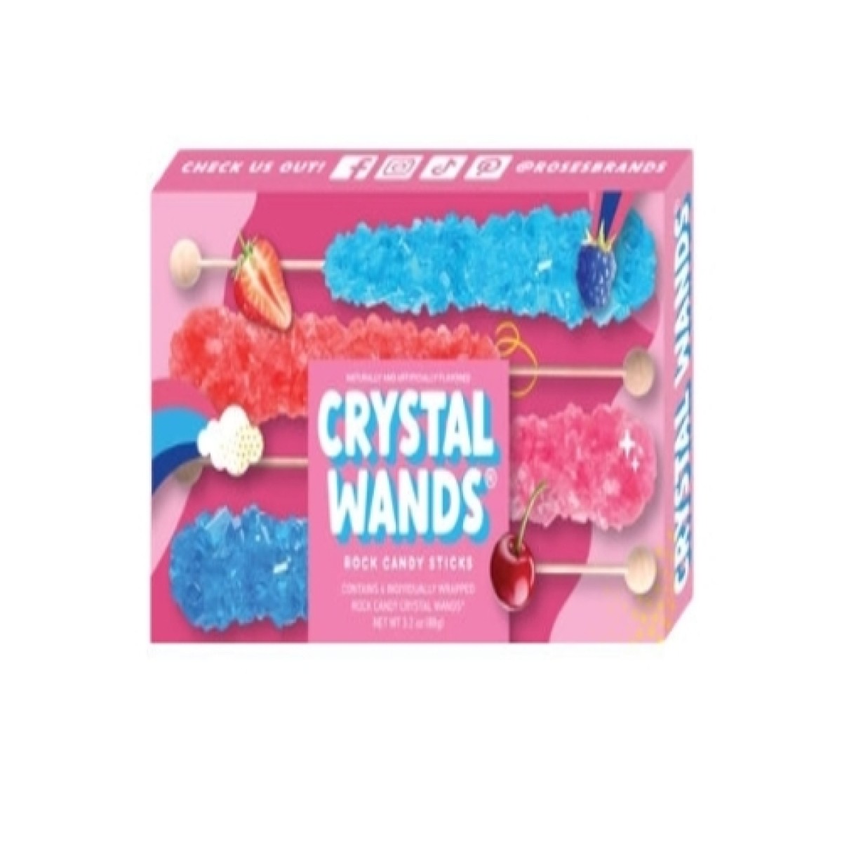 Crystal wands rocks candy sticks 22gr
